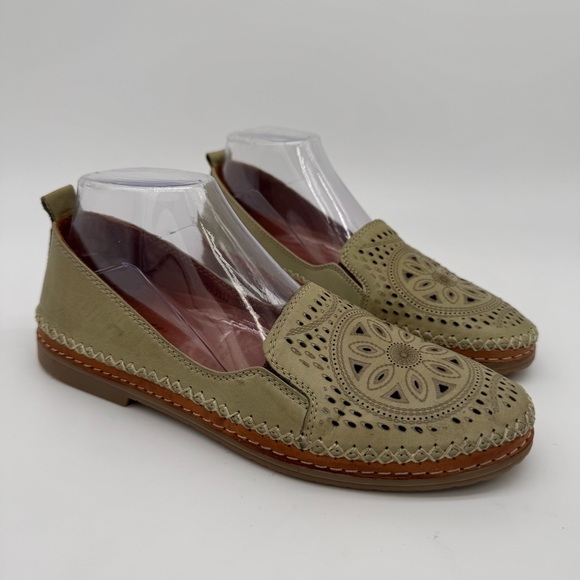 Spring Step Ingrid Green Leather Flat Loafer Size 40/US 9 - Picture 1 of 12